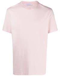rosa besticktes T-Shirt mit einem Rundhalsausschnitt von Manuel Ritz