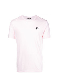 rosa besticktes T-Shirt mit einem Rundhalsausschnitt von McQ Alexander McQueen