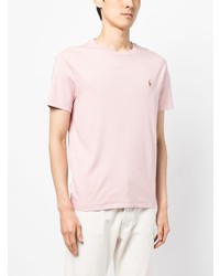 rosa besticktes T-Shirt mit einem Rundhalsausschnitt von Polo Ralph Lauren