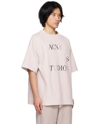 rosa besticktes T-Shirt mit einem Rundhalsausschnitt von Acne Studios
