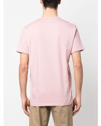 rosa besticktes T-Shirt mit einem Rundhalsausschnitt von Fred Perry