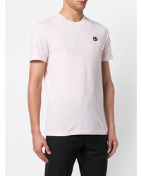 rosa besticktes T-Shirt mit einem Rundhalsausschnitt von McQ Alexander McQueen