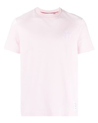 rosa besticktes T-Shirt mit einem Rundhalsausschnitt von Thom Browne