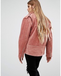 rosa Bikerjacke von Reclaimed Vintage