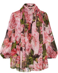 rosa Bluse mit Blumenmuster von Dolce & Gabbana