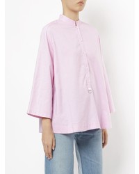 rosa Bluse mit Knöpfen
