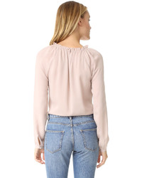 rosa Bluse mit Rüschen von Rebecca Taylor