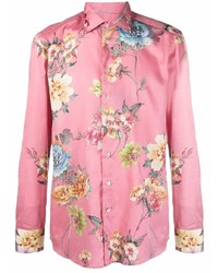 rosa Businesshemd mit Blumenmuster von Etro