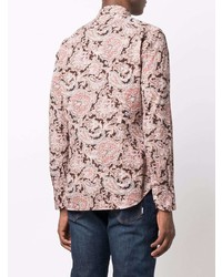 rosa Businesshemd mit Paisley-Muster von Tintoria Mattei