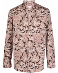 rosa Businesshemd mit Paisley-Muster von Tintoria Mattei
