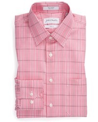 rosa Businesshemd mit Schottenmuster