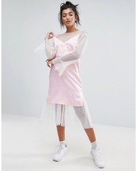 rosa Camisole-Kleid aus Satin von Lazy Oaf