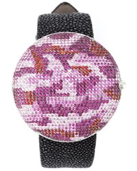 rosa Camouflage Leder Uhr von Christian Koban