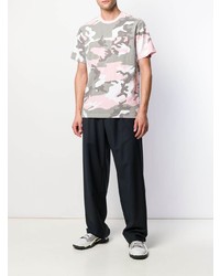 rosa Camouflage T-Shirt mit einem Rundhalsausschnitt von Supreme