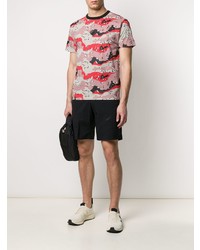 rosa Camouflage T-Shirt mit einem Rundhalsausschnitt von Stone Island