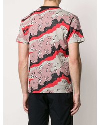 rosa Camouflage T-Shirt mit einem Rundhalsausschnitt von Stone Island