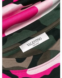 rosa Camouflage T-Shirt mit einem Rundhalsausschnitt von Valentino