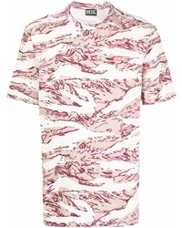 rosa Camouflage T-Shirt mit einem Rundhalsausschnitt von Diesel