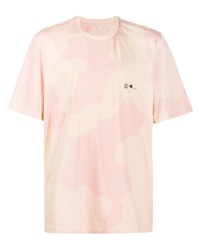 rosa Camouflage T-Shirt mit einem Rundhalsausschnitt von Oamc