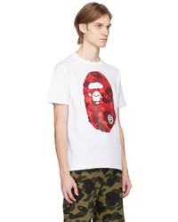 rosa Camouflage T-Shirt mit einem Rundhalsausschnitt von BAPE