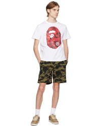 rosa Camouflage T-Shirt mit einem Rundhalsausschnitt von BAPE