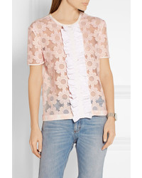 rosa Chiffon Bluse mit Rüschen von Fendi