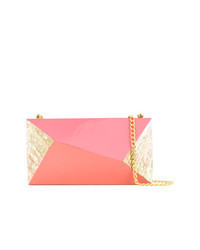 rosa Clutch mit geometrischem Muster