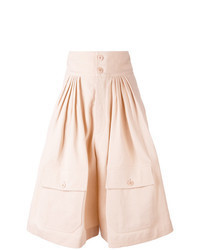 rosa Bermuda-Shorts mit Falten