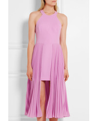 rosa Midikleid mit Falten von Halston