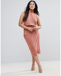 rosa figurbetontes Kleid von Asos