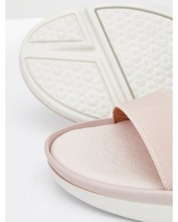 rosa flache Sandalen aus Leder von Bianco