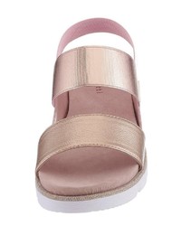 rosa flache Sandalen aus Leder von Bugatti