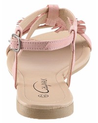 rosa flache Sandalen aus Leder von City Walk