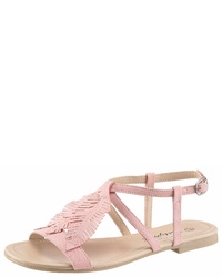 rosa flache Sandalen aus Leder von City Walk