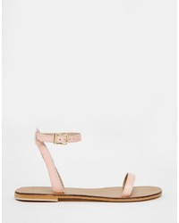 rosa flache Sandalen aus Leder von Asos