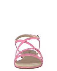 rosa flache Sandalen aus Leder von Tamaris