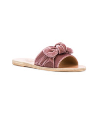 rosa flache Sandalen aus Samt von Ancient Greek Sandals