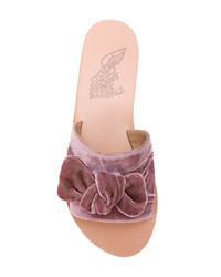 rosa flache Sandalen aus Samt von Ancient Greek Sandals