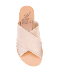 rosa flache Sandalen aus Satin von Ancient Greek Sandals