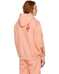 rosa Fleece-Pullover mit einem Kapuze von KidSuper