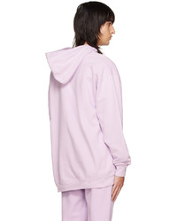 rosa Fleece-Pullover mit einem Kapuze von Anna Sui