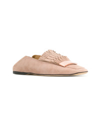 rosa Wildleder Slipper mit Fransen von Sergio Rossi