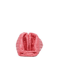 rosa geflochtene Leder Clutch von Bottega Veneta
