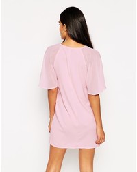 rosa gerade geschnittenes Kleid aus Chiffon von AX Paris