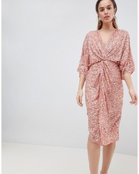 rosa gerade geschnittenes Kleid aus Pailletten von ASOS DESIGN