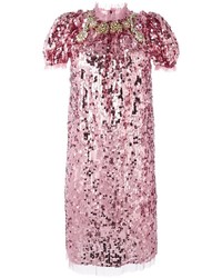 rosa gerade geschnittenes Kleid aus Pailletten von Dolce & Gabbana