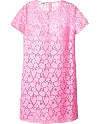 rosa gerade geschnittenes Kleid aus Spitze