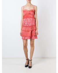 rosa gerade geschnittenes Kleid aus Spitze von Giamba