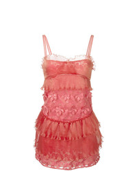 rosa gerade geschnittenes Kleid aus Spitze von Giamba