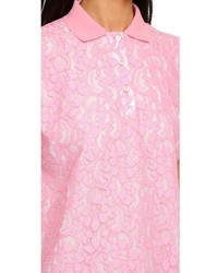 rosa gerade geschnittenes Kleid aus Spitze von MSGM